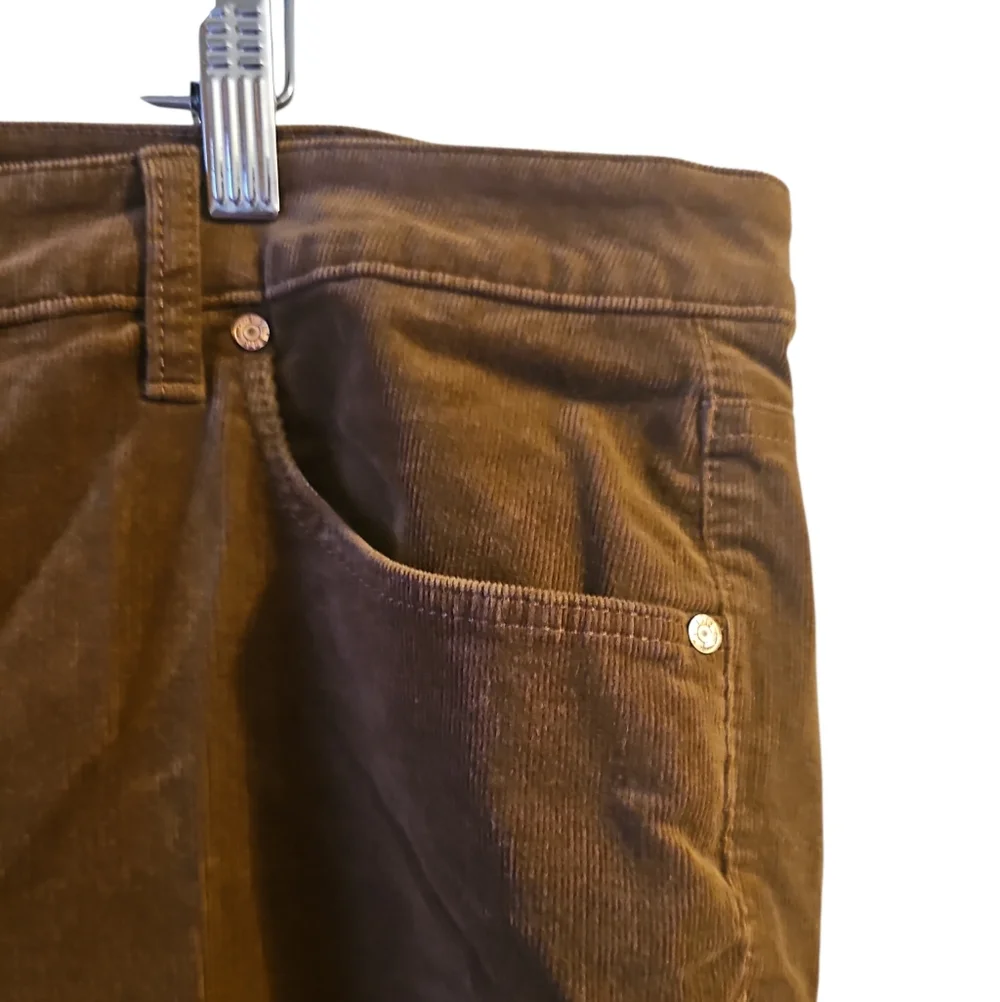 Talbots Stretch Corduroy Straight Leg Pants Solid WP46